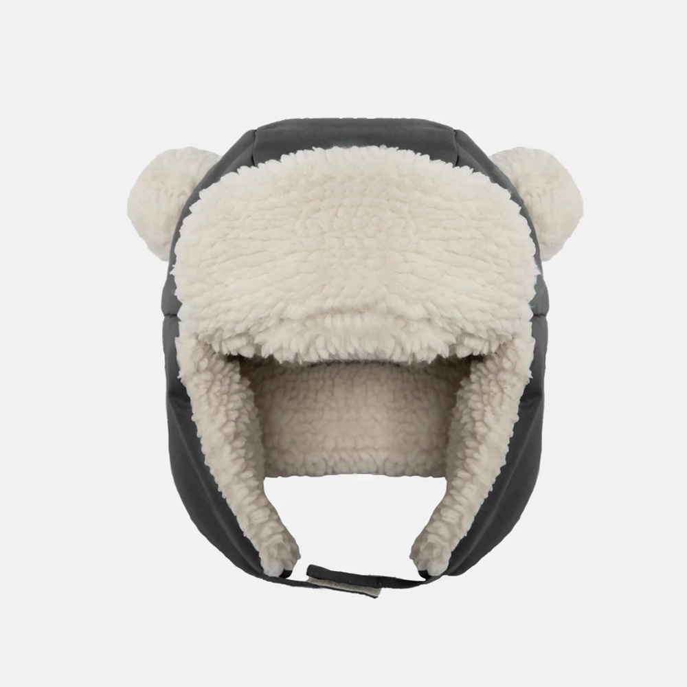 NWOT 7AM Enfant The Cub Hat Benji Sherpa (Smokey, 6-12M)